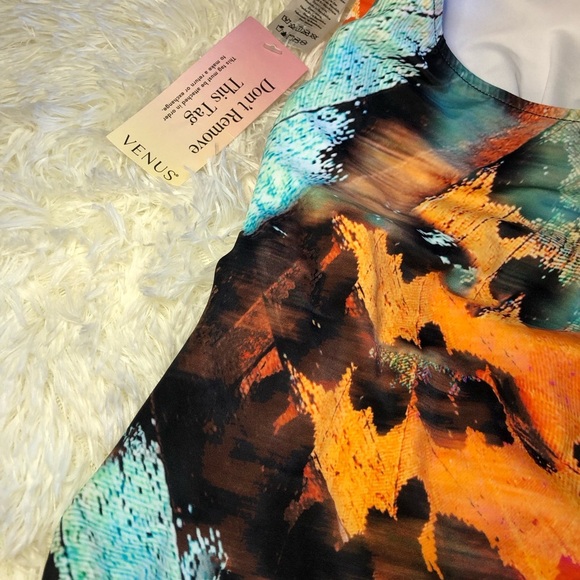 VENUS Orange and Green Halter Tie Front Tankini size 16 - Picture 7 of 12